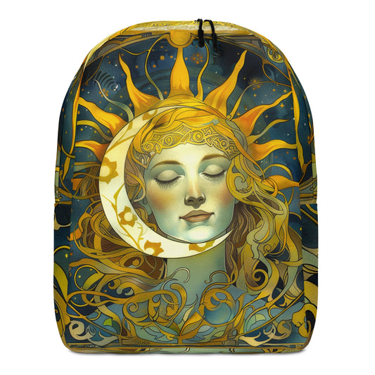 Cosmic Harmony: Sun and Moon Balance - Minimalist Backpack - BBairt