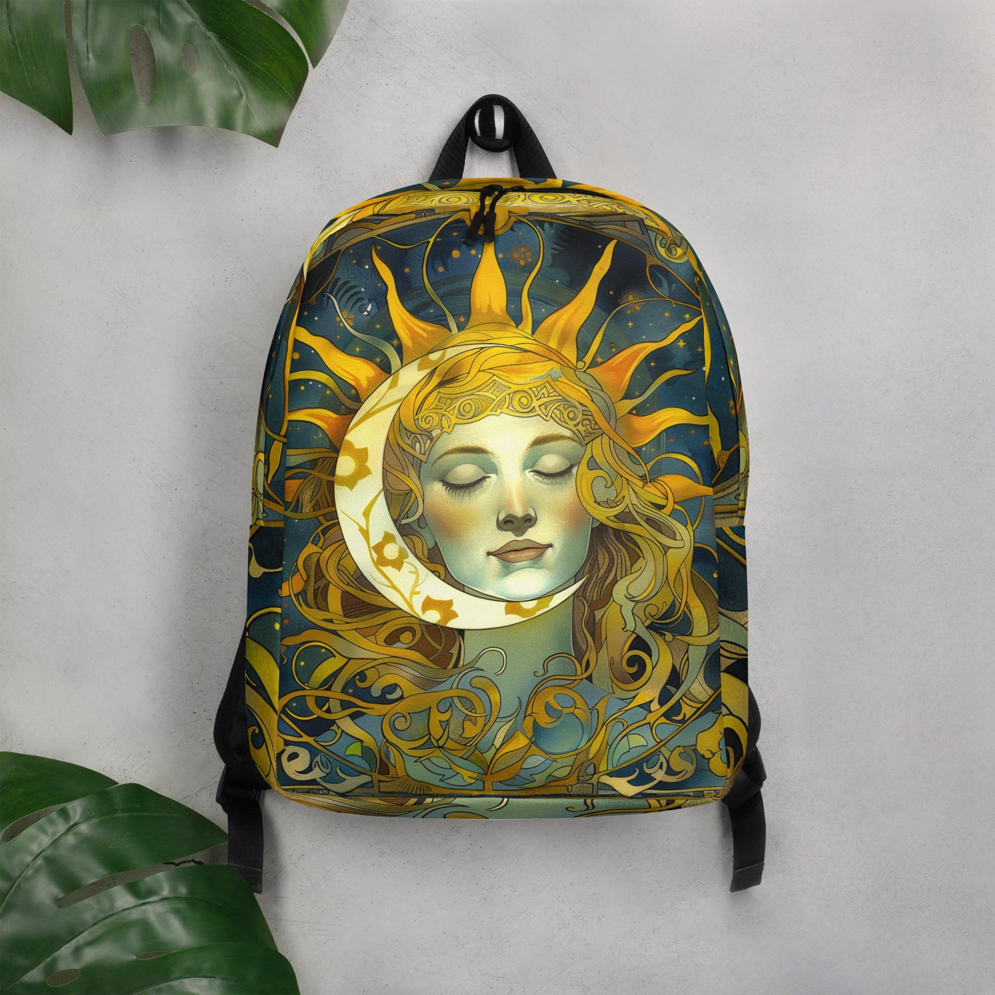 Cosmic Harmony: Sun and Moon Balance - Minimalist Backpack - BBairt