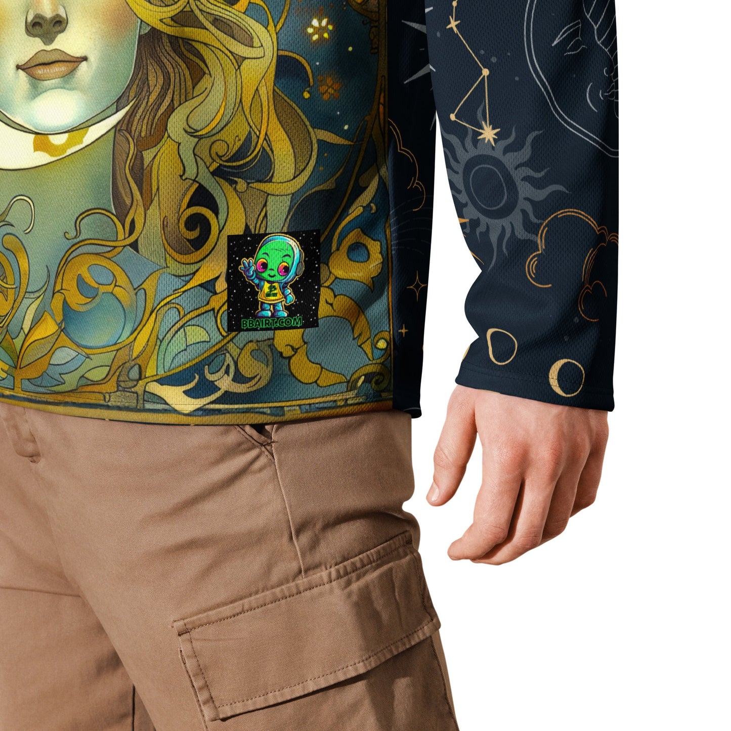 Cosmic Harmony: Sun and Moon Balance - Recycled Hockey Fan Jersey - BBairt