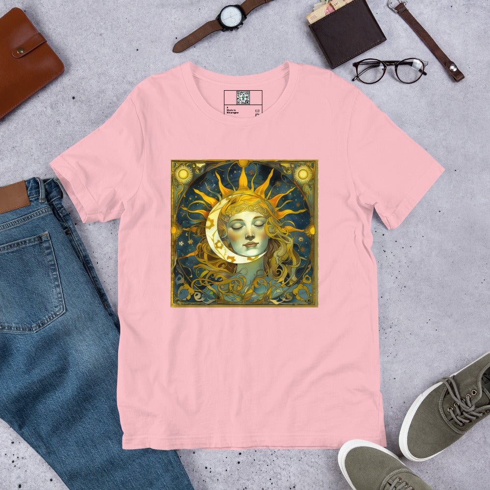 Cosmic Harmony: Sun and Moon Balance - Unisex T-Shirt - BBairt