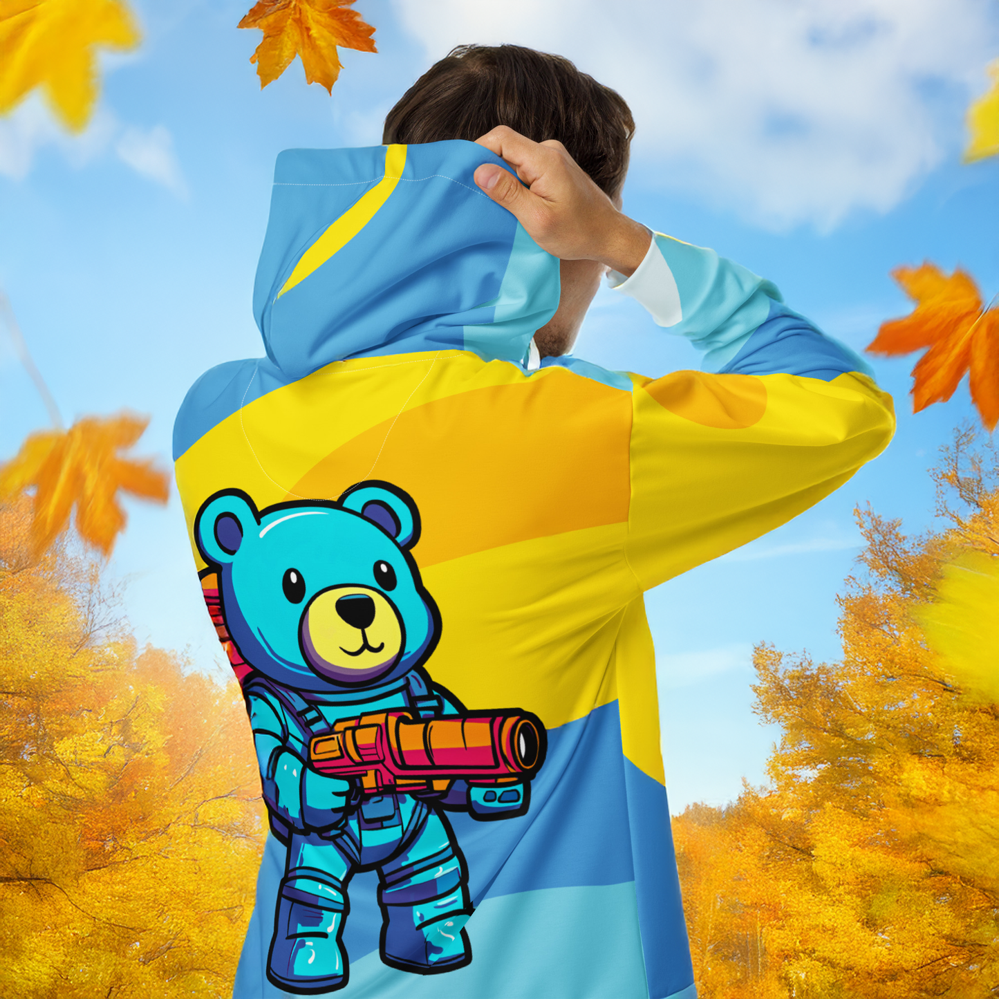 Cosmo the Cuddlebear - Unisex All - Over Print Zip Hoodie - BBairt