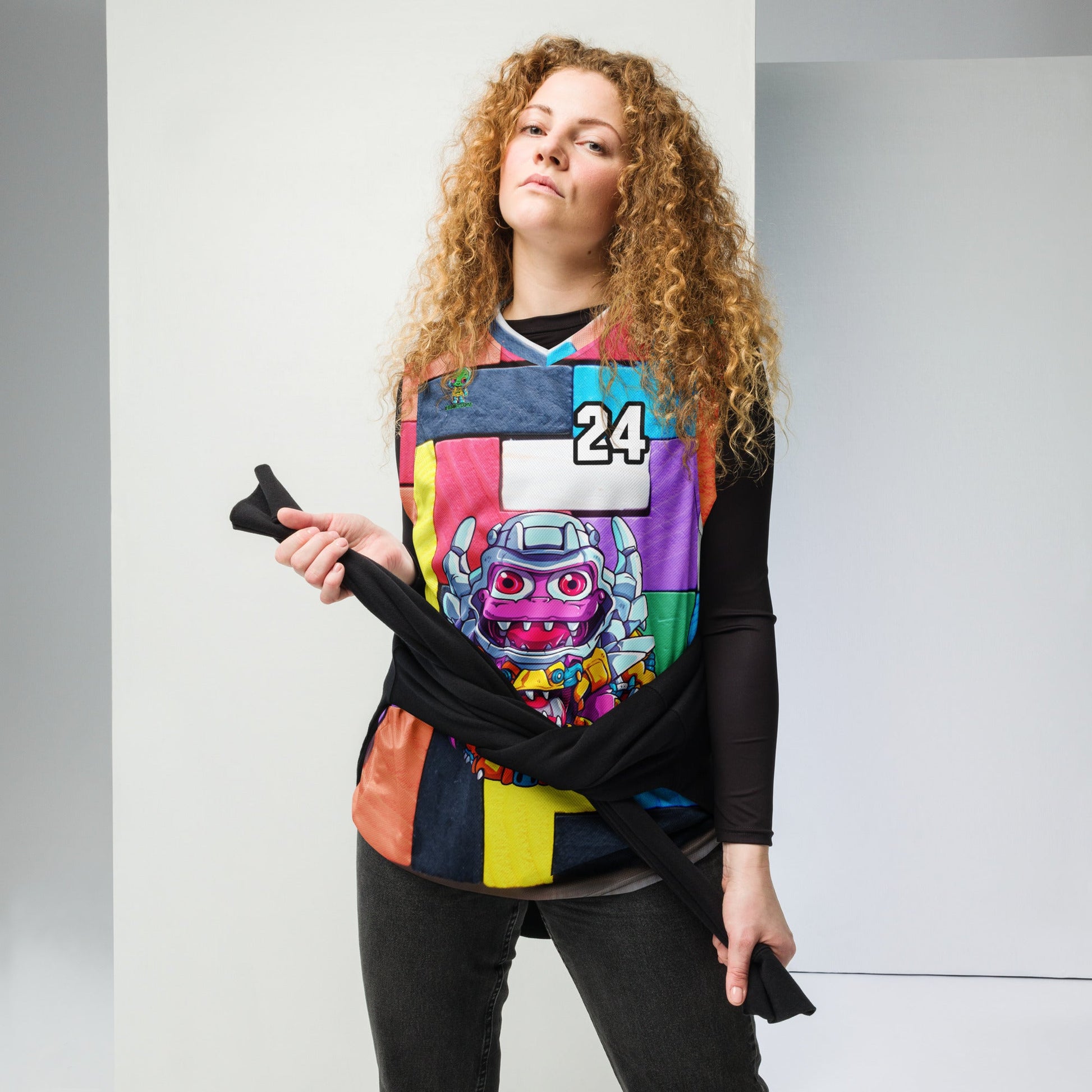 Cyber Critter - Recycled unisex basketball jersey - Block Fusion Colorway - BBairt