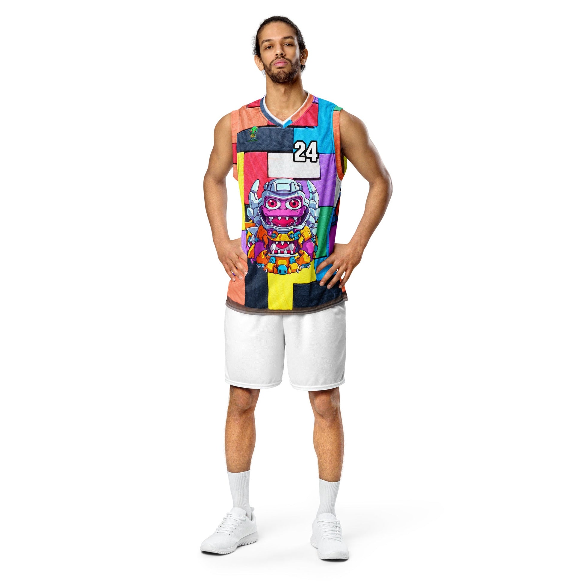 Cyber Critter - Recycled unisex basketball jersey - Block Fusion Colorway - BBairt