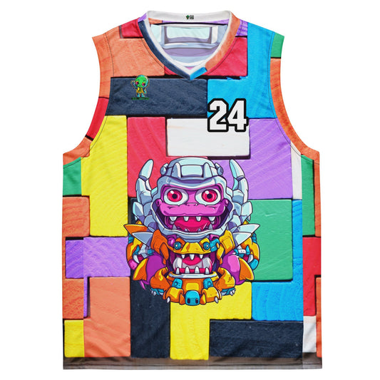 Cyber Critter - Recycled unisex basketball jersey - Block Fusion Colorway - BBairt