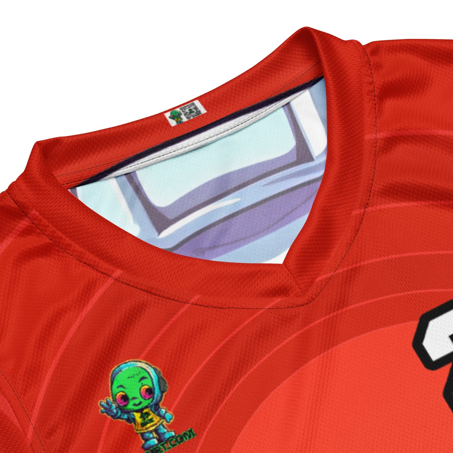 Cyber Critter - Recycled unisex basketball jersey - Crimson Vortex Colorway - BBairt