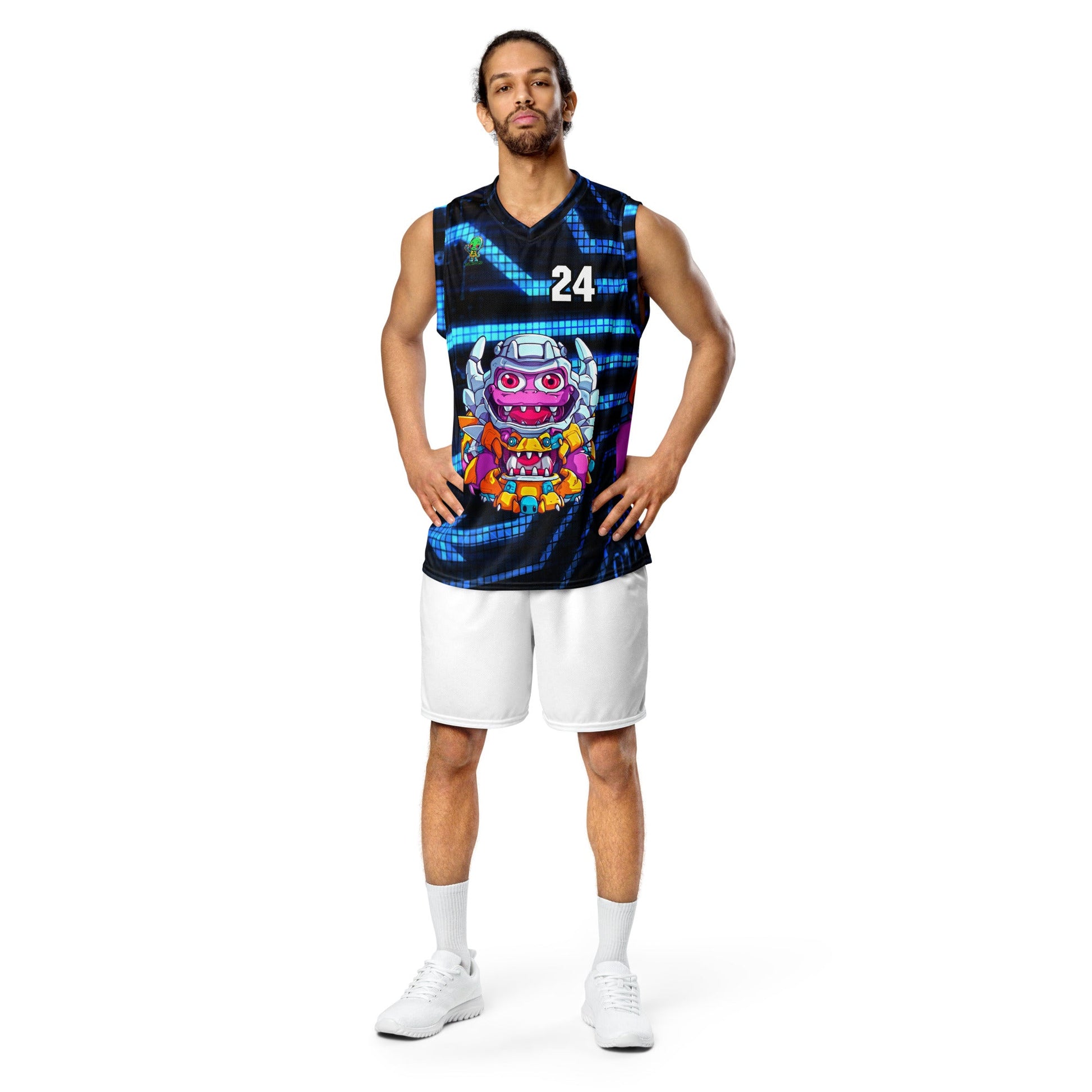 Cyber Critter - Recycled unisex basketball jersey - Digital Pulse Colorway - BBairt