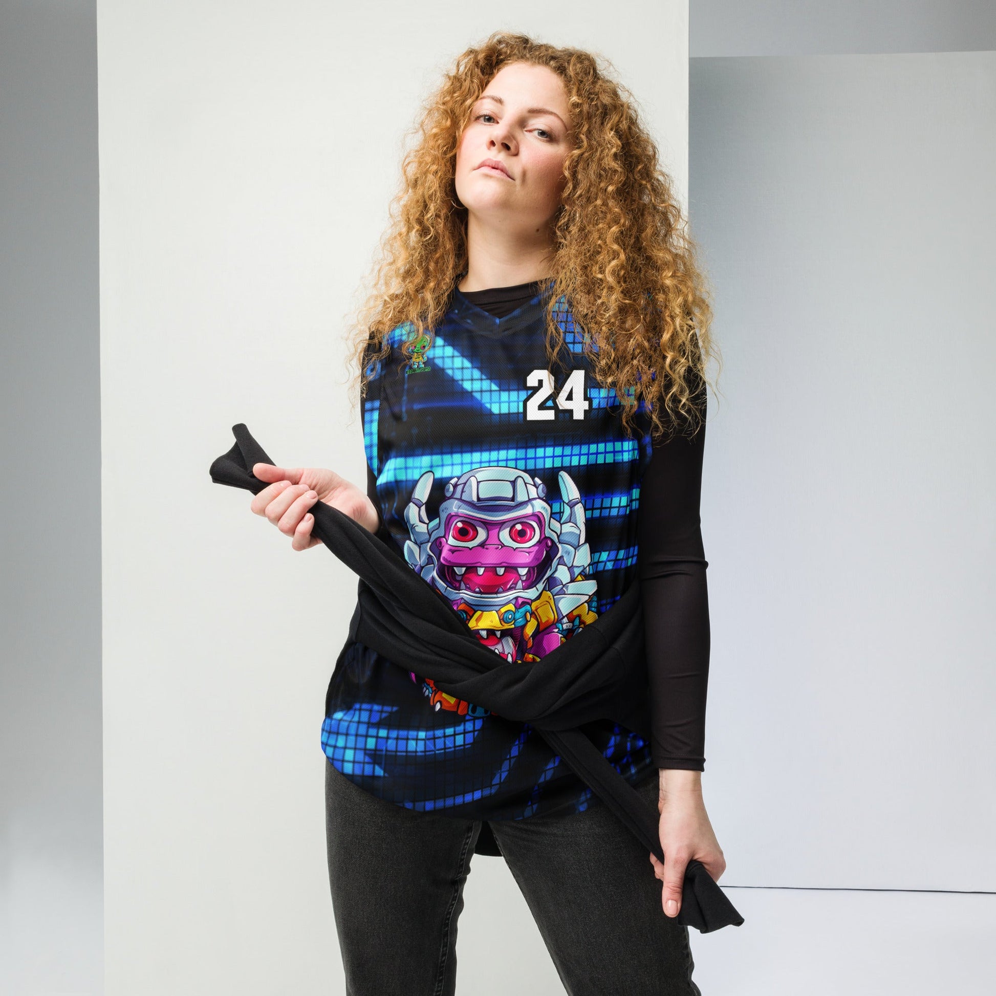 Cyber Critter - Recycled unisex basketball jersey - Digital Pulse Colorway - BBairt