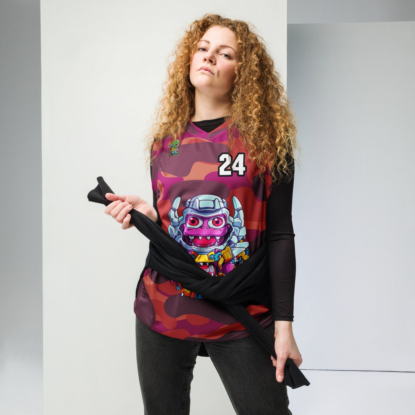 Cyber Critter - Recycled unisex basketball jersey - Inferno Camo Colorway - BBairt