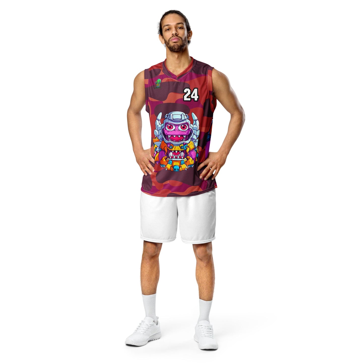 Cyber Critter - Recycled unisex basketball jersey - Inferno Camo Colorway - BBairt