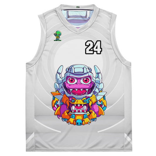 Cyber Critter - Recycled unisex basketball jersey - Ivory Vortex Colorway - BBairt