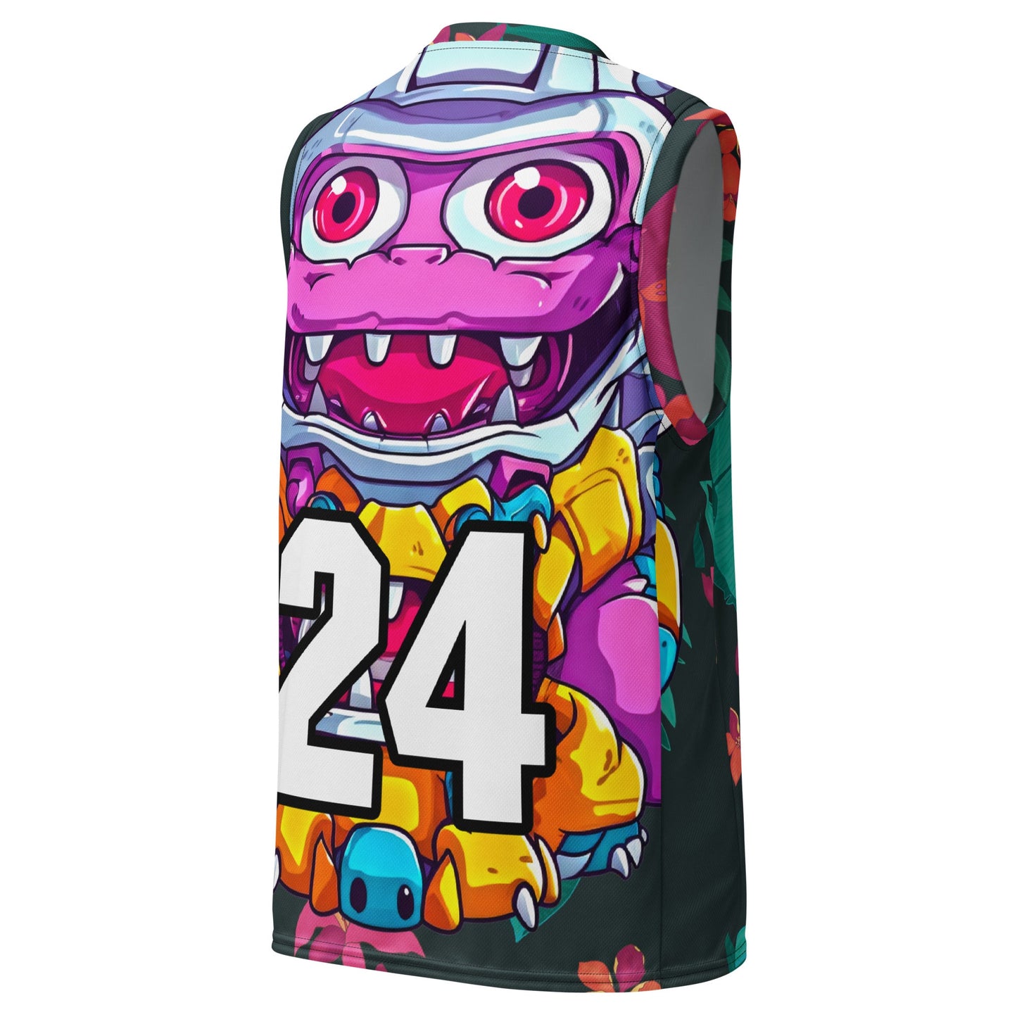 Cyber Critter - Recycled unisex basketball jersey - Midnight Jungle Colorway - BBairt