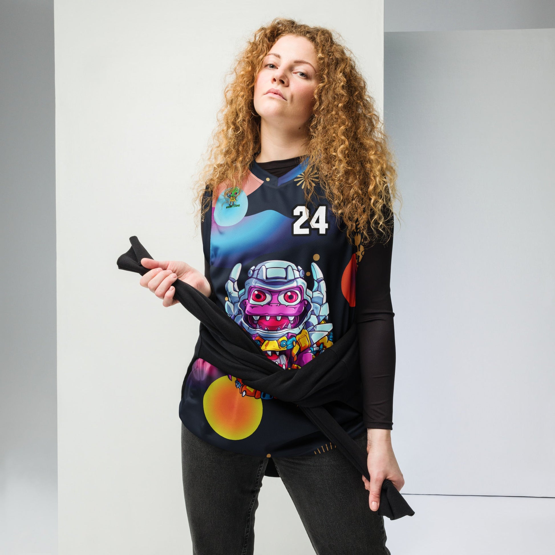 Cyber Critter - Recycled unisex basketball jersey - Nebula Night Colorway - BBairt