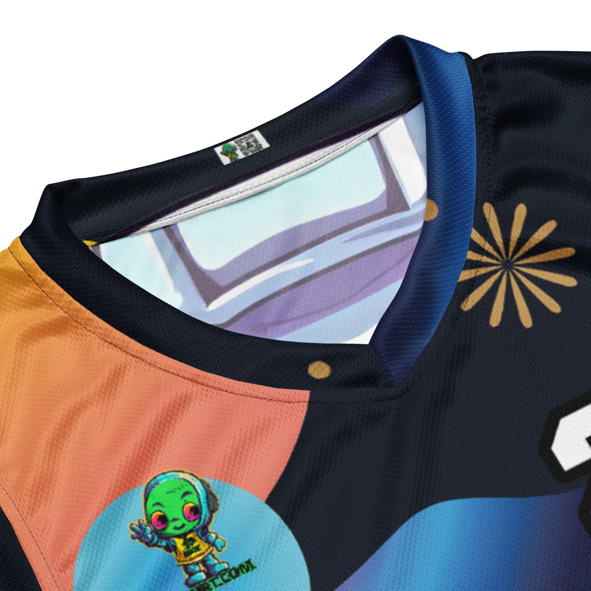 Cyber Critter - Recycled unisex basketball jersey - Nebula Night Colorway - BBairt