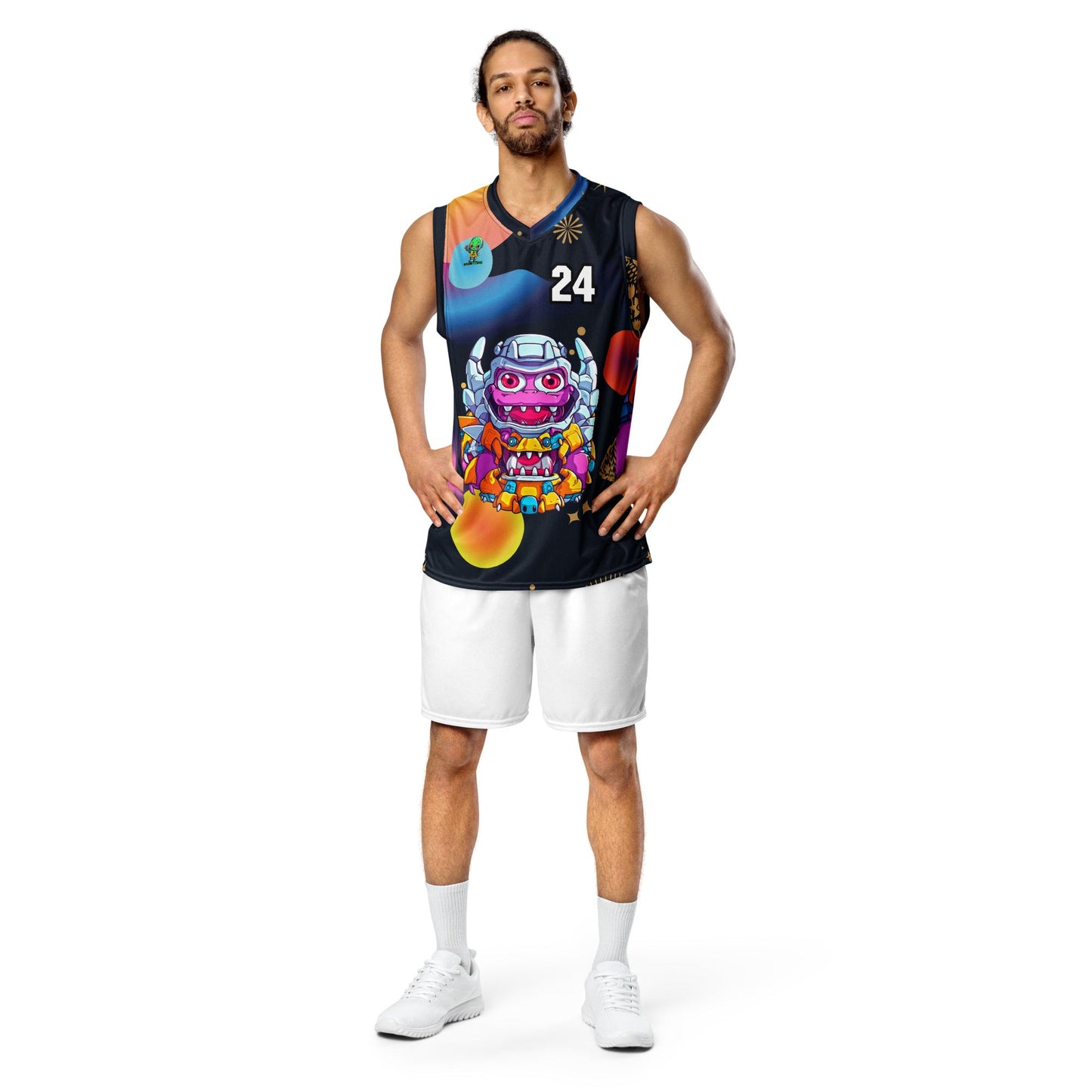 Cyber Critter - Recycled unisex basketball jersey - Nebula Night Colorway - BBairt