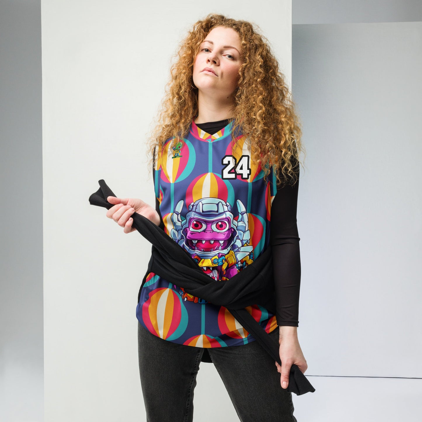 Cyber Critter - Recycled unisex basketball jersey - Retro Carnival Colorway - BBairt