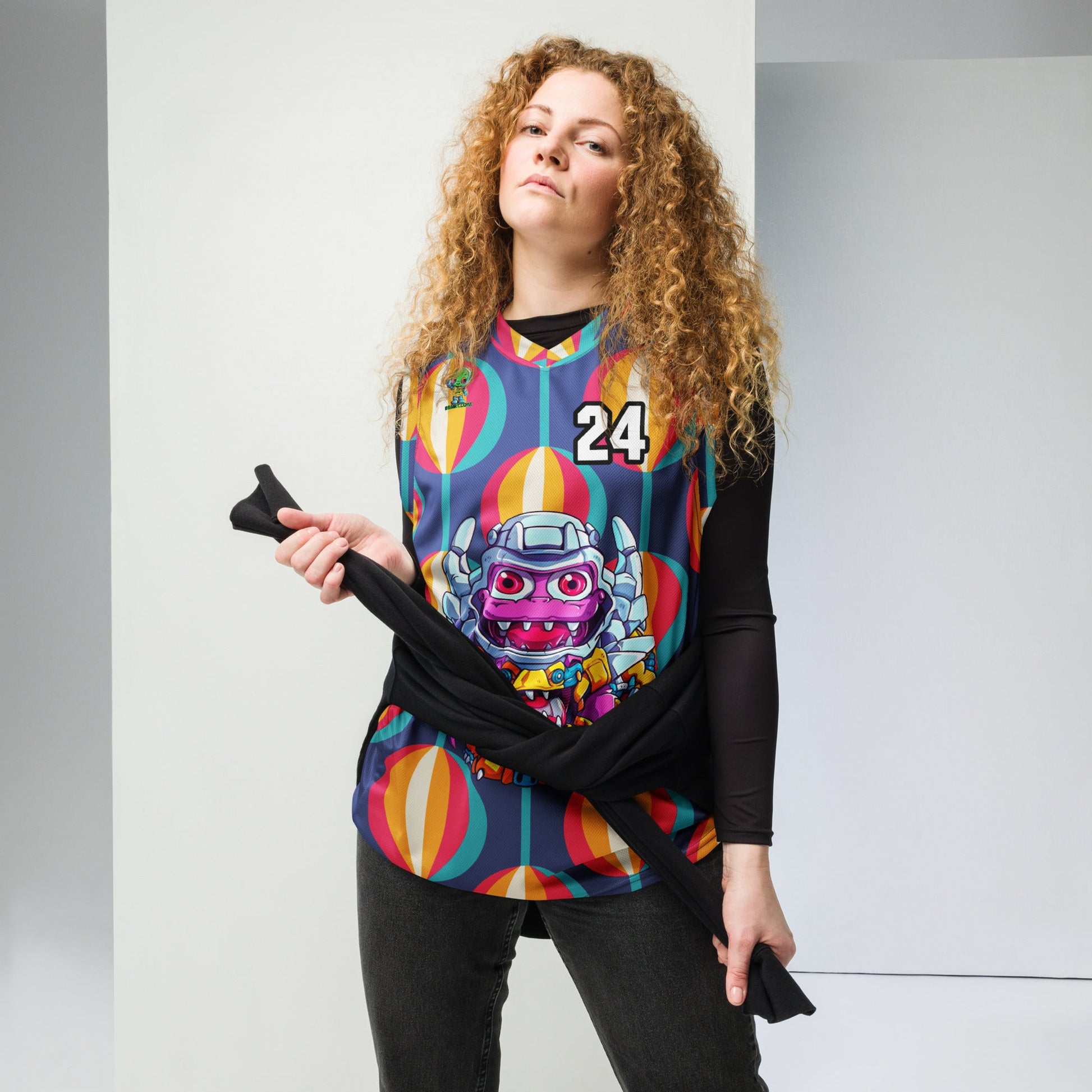 Cyber Critter - Recycled unisex basketball jersey - Retro Carnival Colorway - BBairt