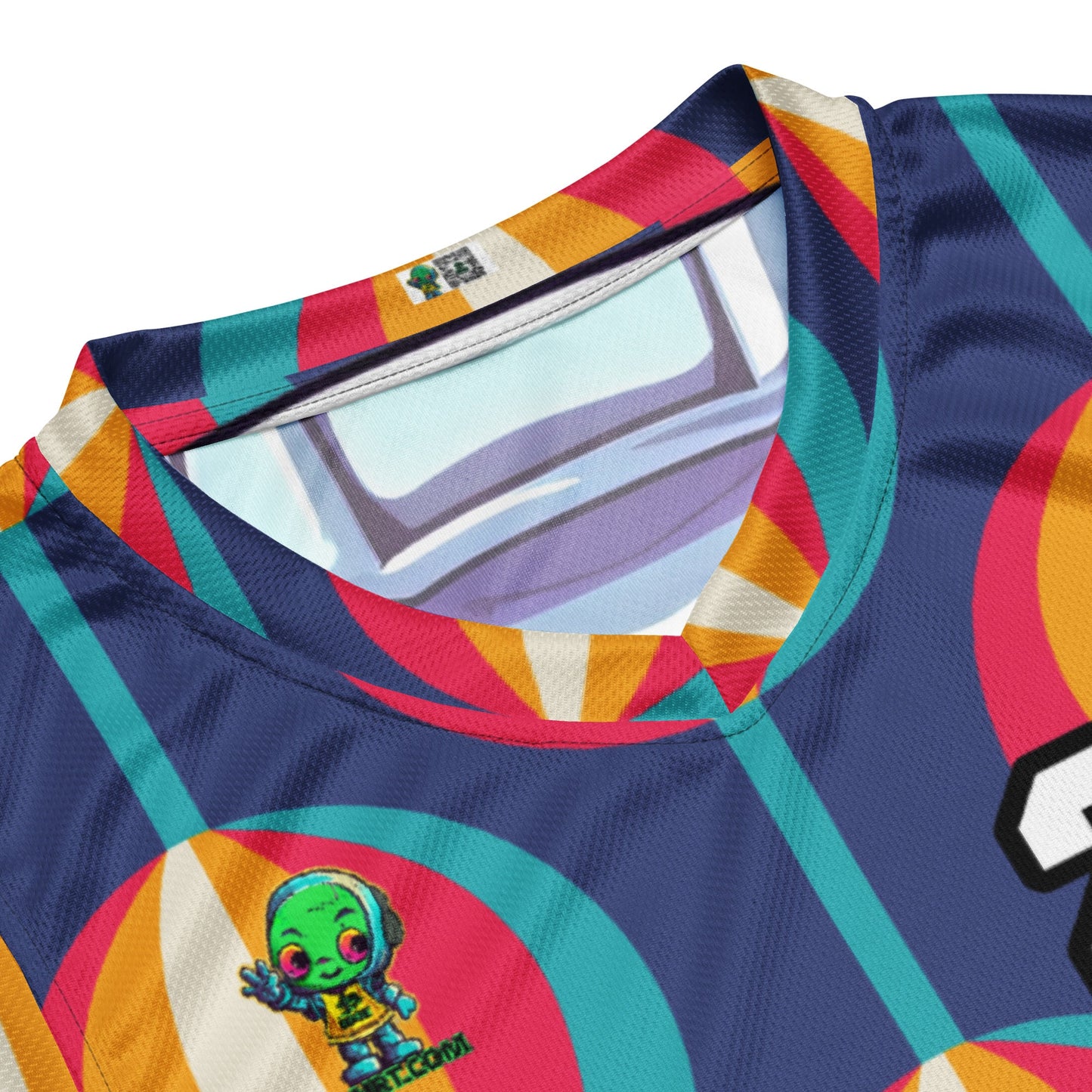 Cyber Critter - Recycled unisex basketball jersey - Retro Carnival Colorway - BBairt