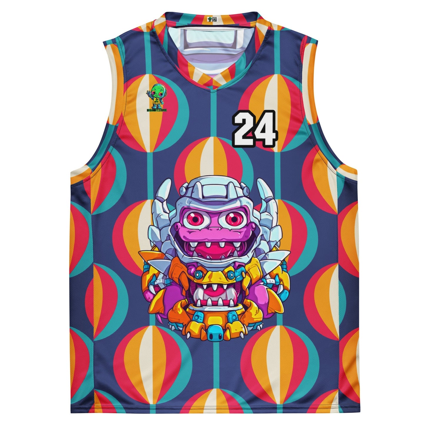 Cyber Critter - Recycled unisex basketball jersey - Retro Carnival Colorway - BBairt