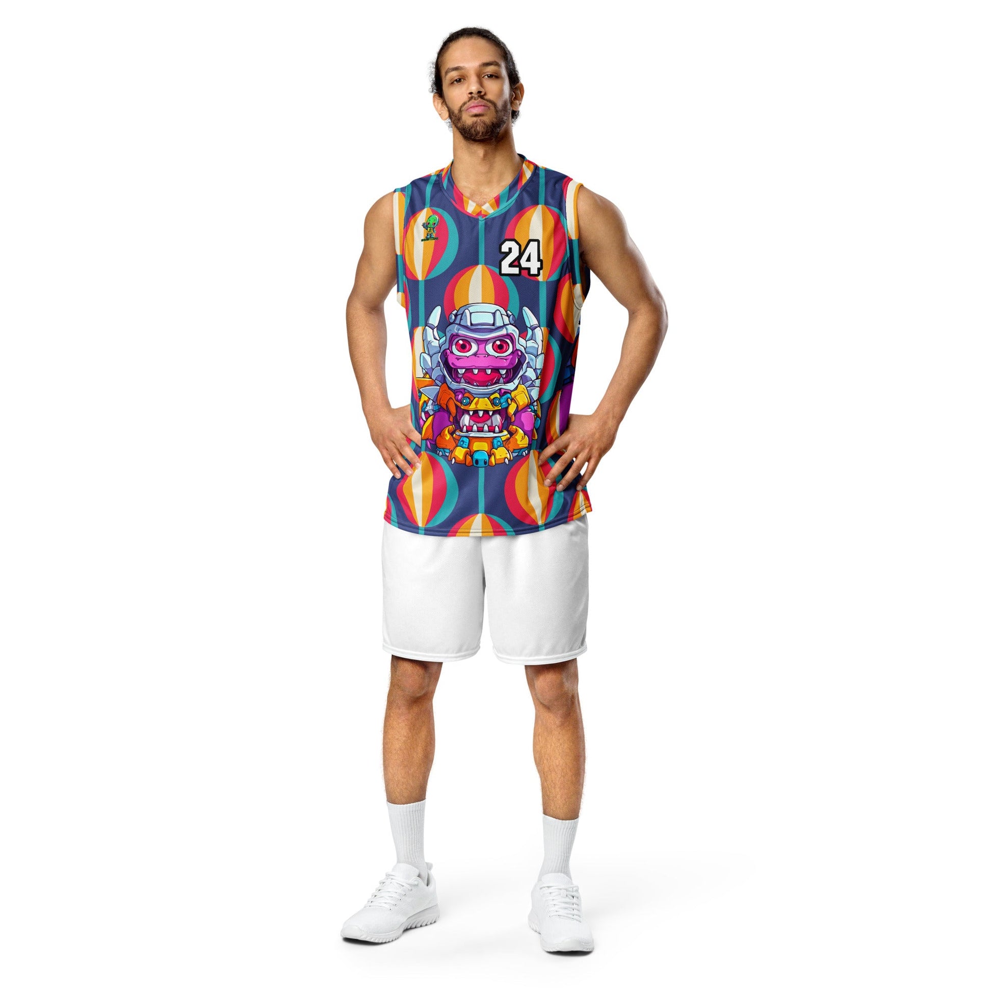 Cyber Critter - Recycled unisex basketball jersey - Retro Carnival Colorway - BBairt