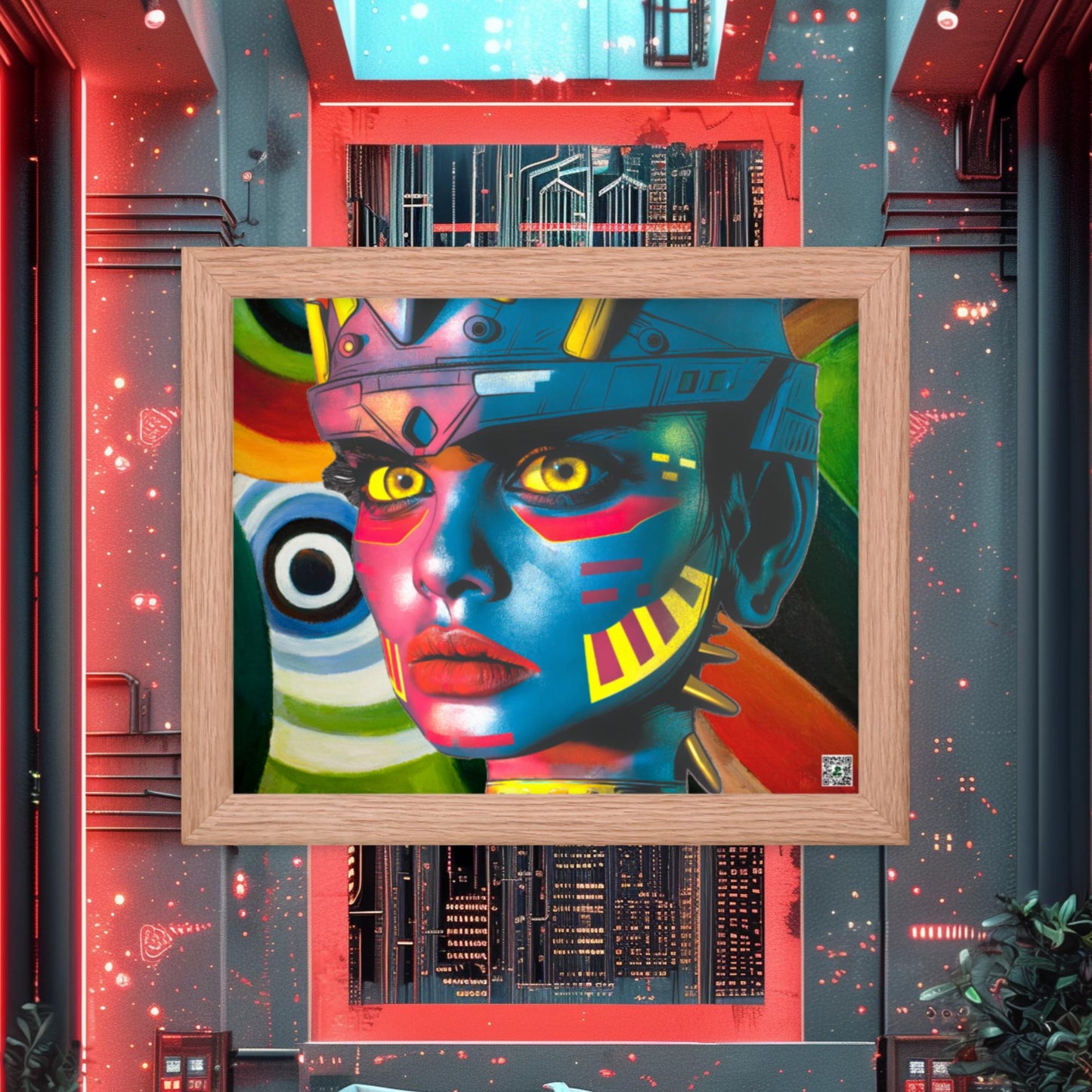 Cyber Empress - Framed photo paper poster - Abstract Spectrum Colorway - BBairt