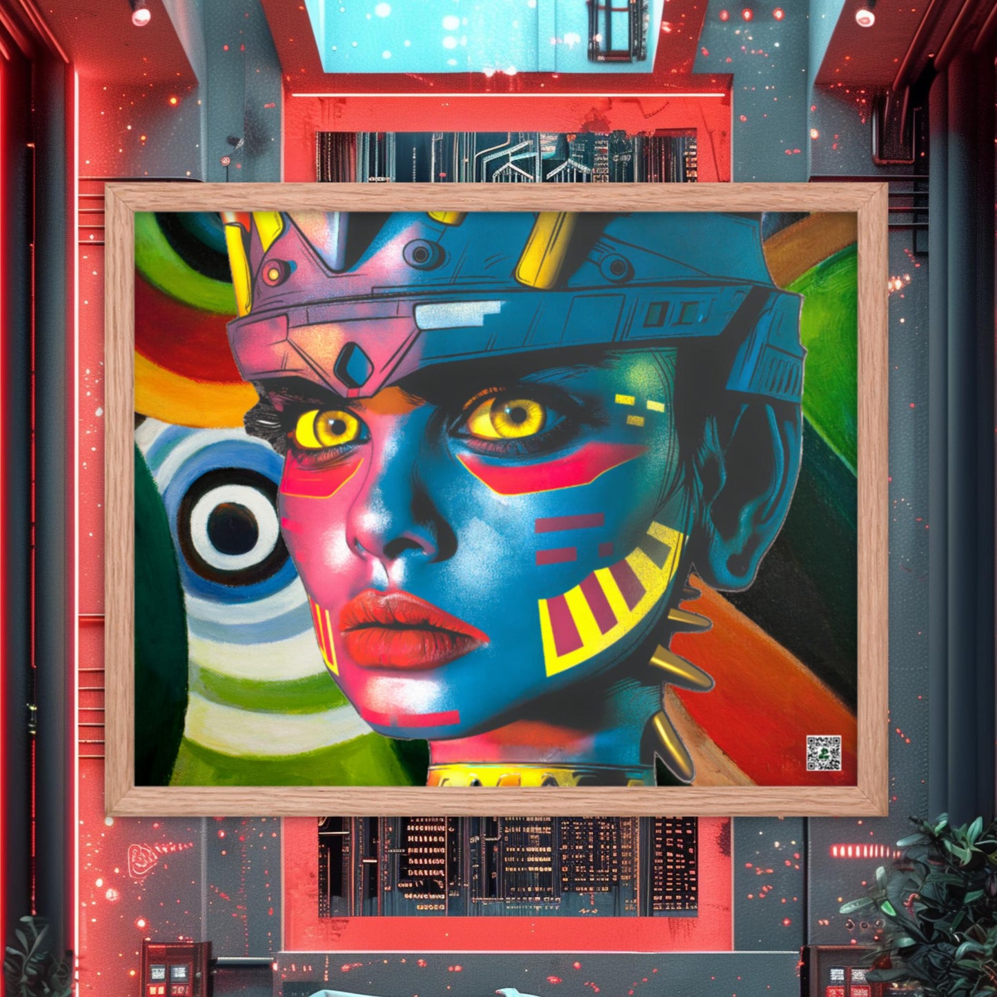 Cyber Empress - Framed photo paper poster - Abstract Spectrum Colorway - BBairt