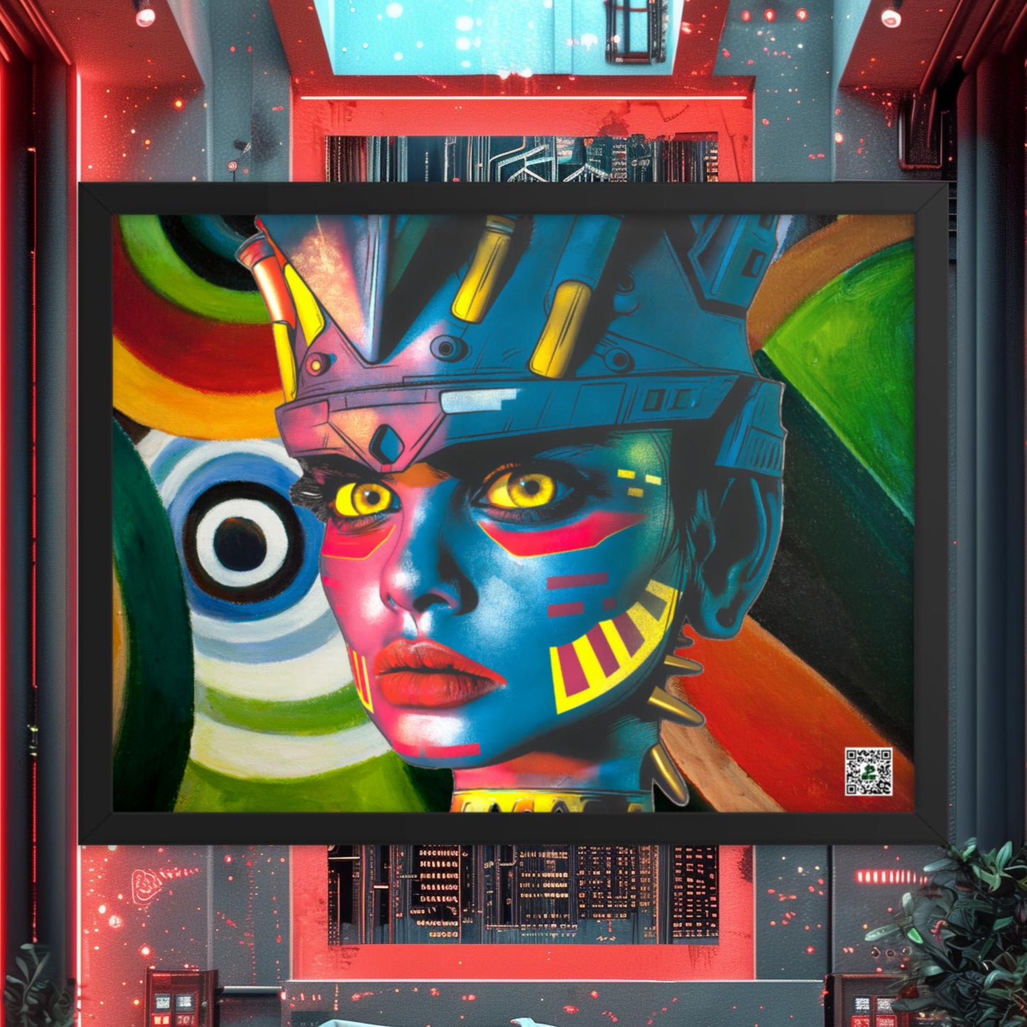 Cyber Empress - Framed photo paper poster - Abstract Spectrum Colorway - BBairt