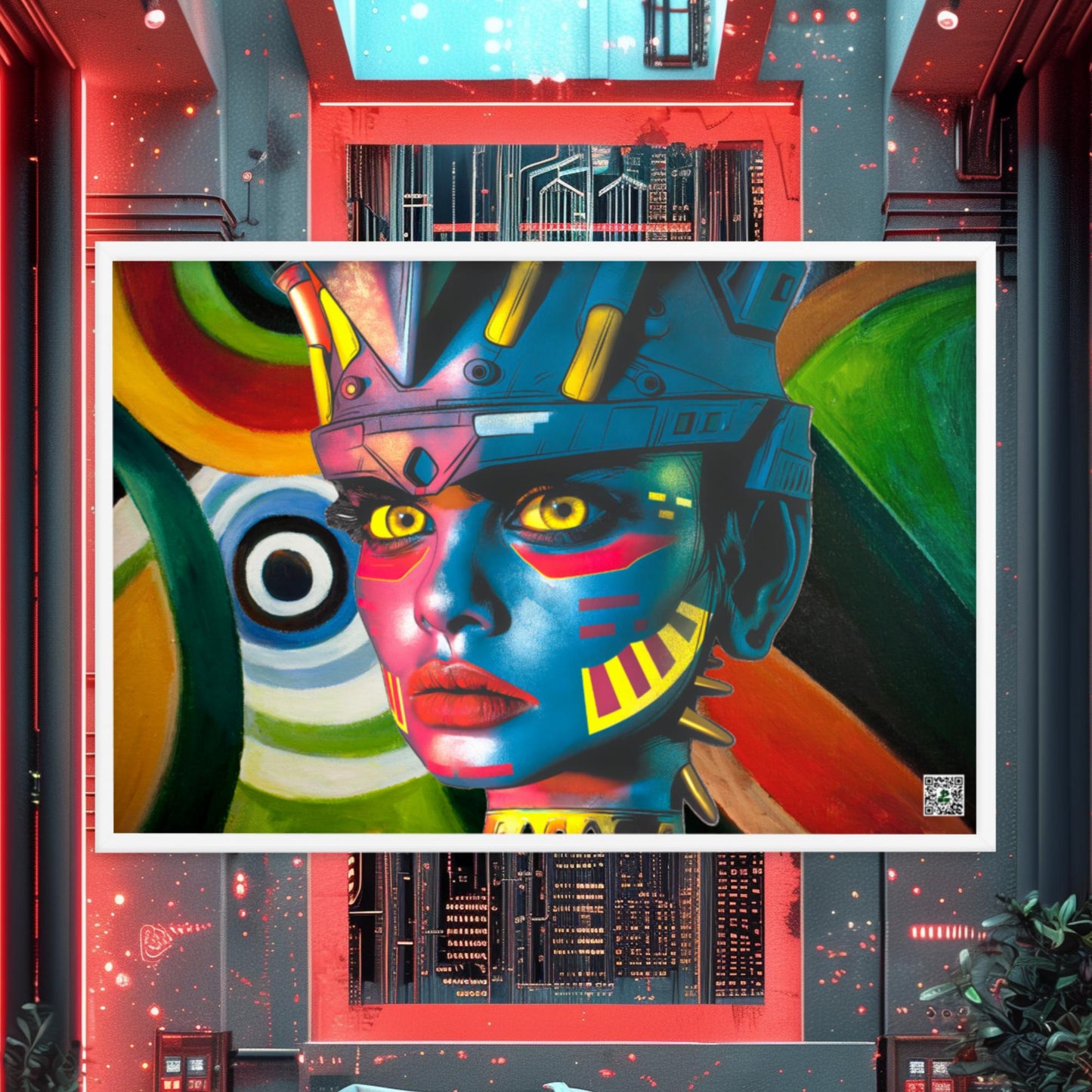 Cyber Empress - Framed photo paper poster - Abstract Spectrum Colorway - BBairt