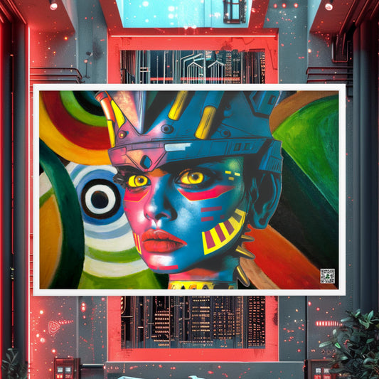 Cyber Empress - Framed photo paper poster - Abstract Spectrum Colorway - BBairt