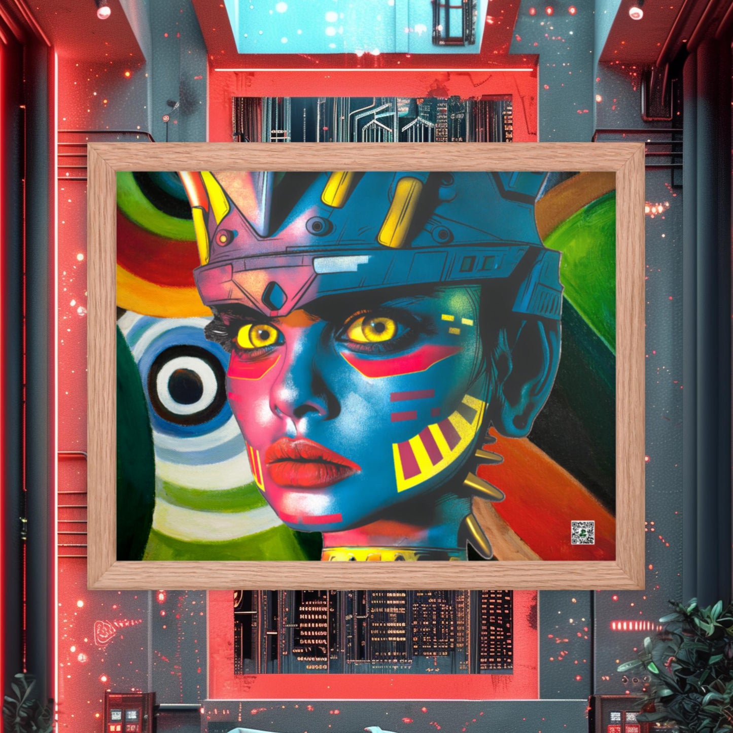 Cyber Empress - Framed photo paper poster - Abstract Spectrum Colorway - BBairt