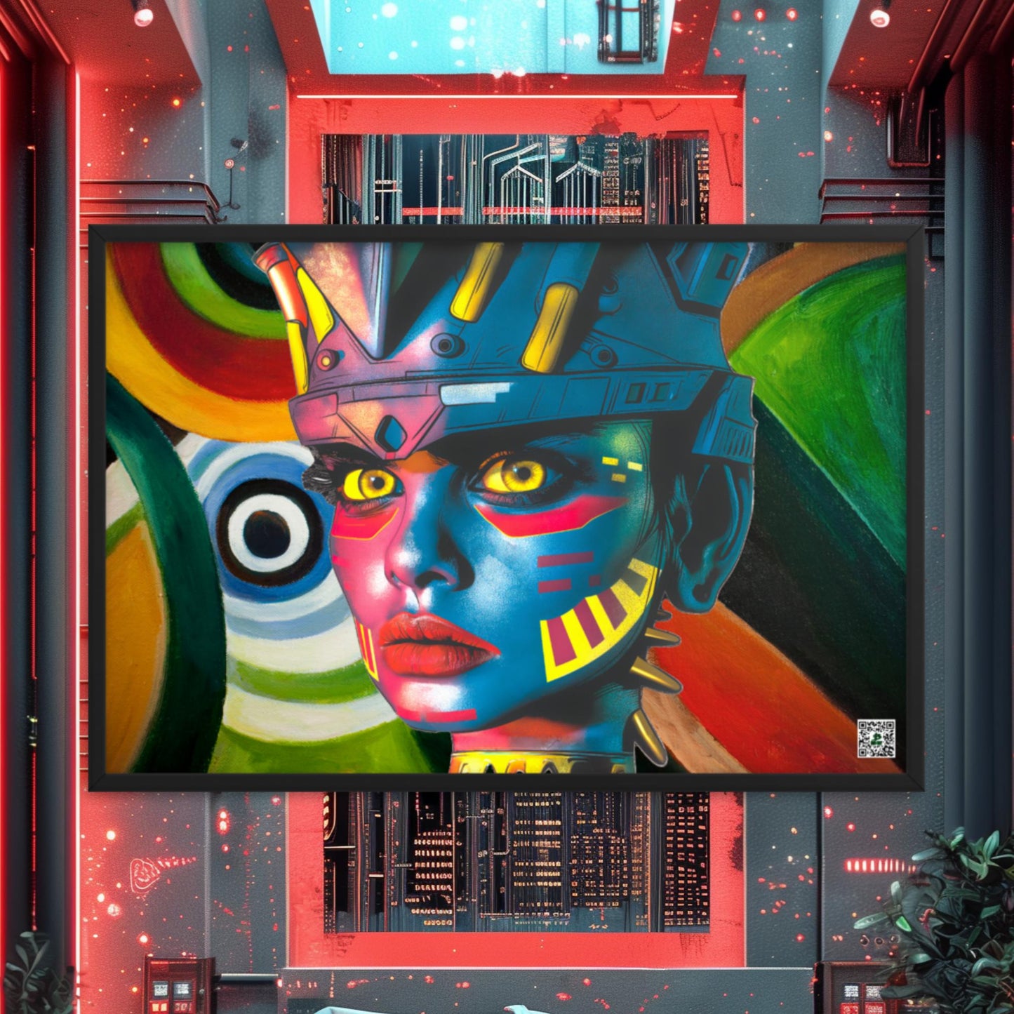 Cyber Empress - Framed photo paper poster - Abstract Spectrum Colorway - BBairt