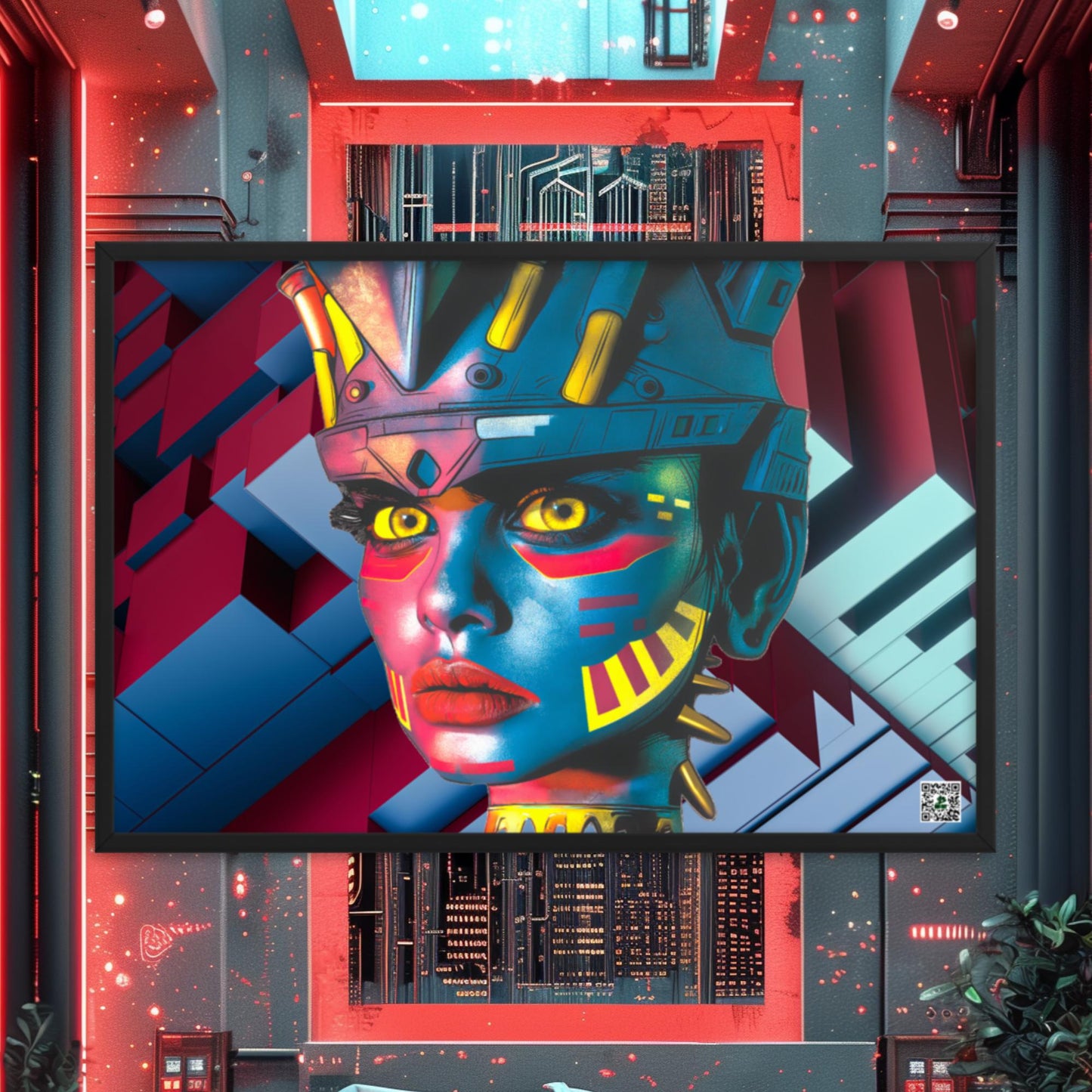 Cyber Empress - Framed photo paper poster - Geometric Pulse Colorway - BBairt