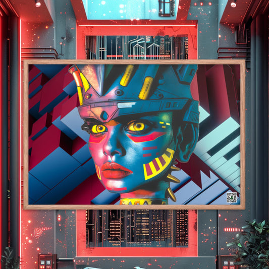 Cyber Empress - Framed photo paper poster - Geometric Pulse Colorway - BBairt