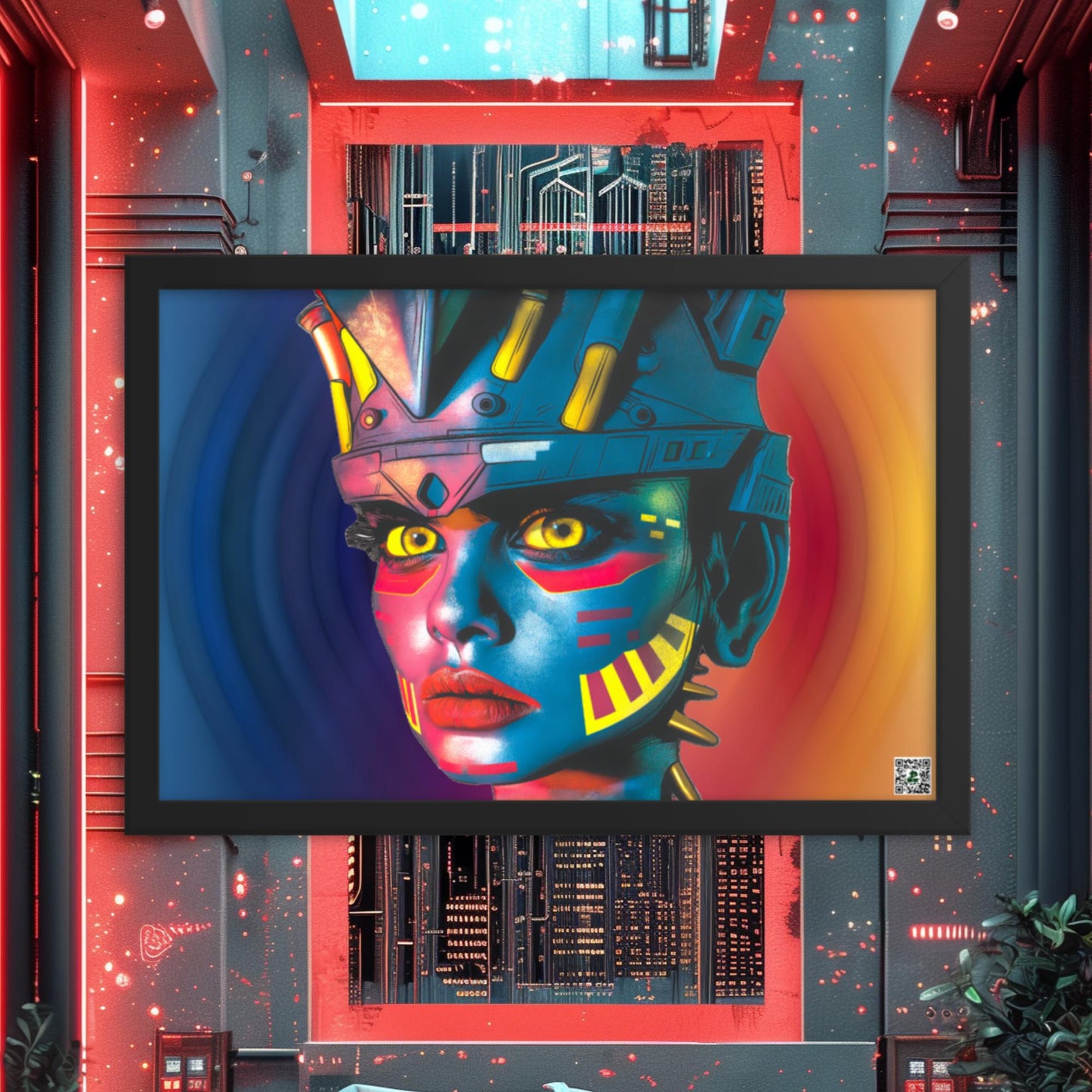 Cyber Empress - Framed photo paper poster - Prismatic Wave Colorway - BBairt