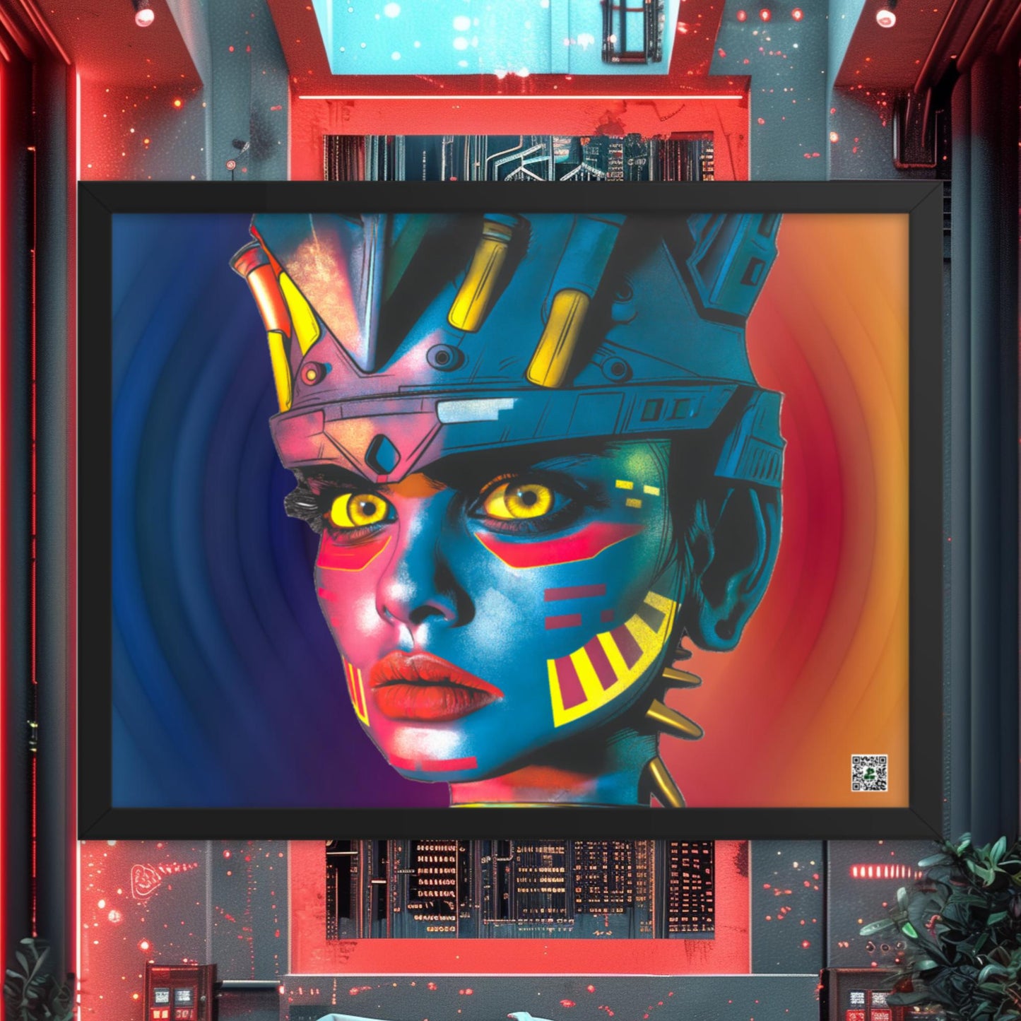 Cyber Empress - Framed photo paper poster - Prismatic Wave Colorway - BBairt