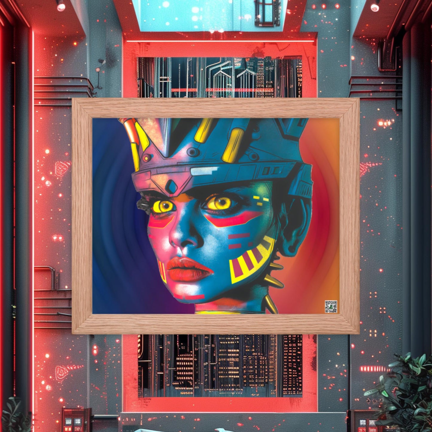 Cyber Empress - Framed photo paper poster - Prismatic Wave Colorway - BBairt