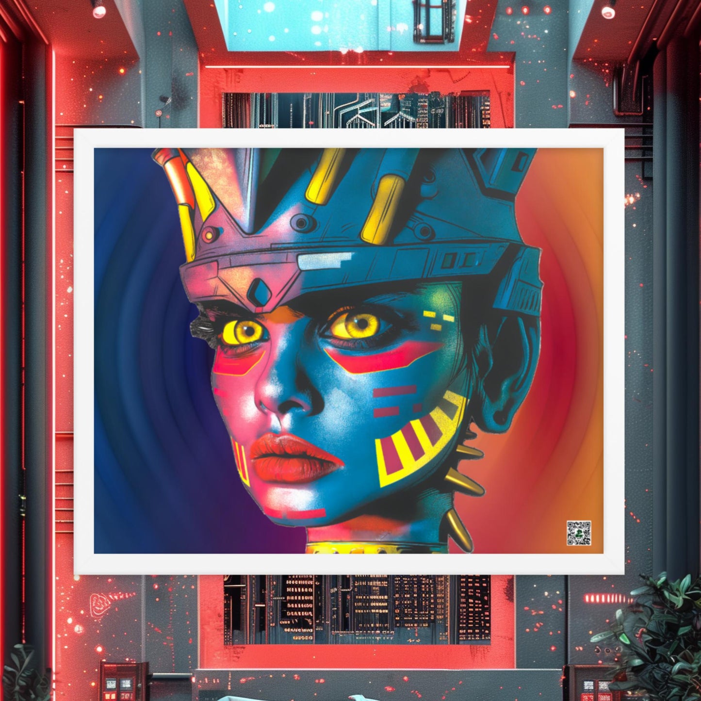 Cyber Empress - Framed photo paper poster - Prismatic Wave Colorway - BBairt