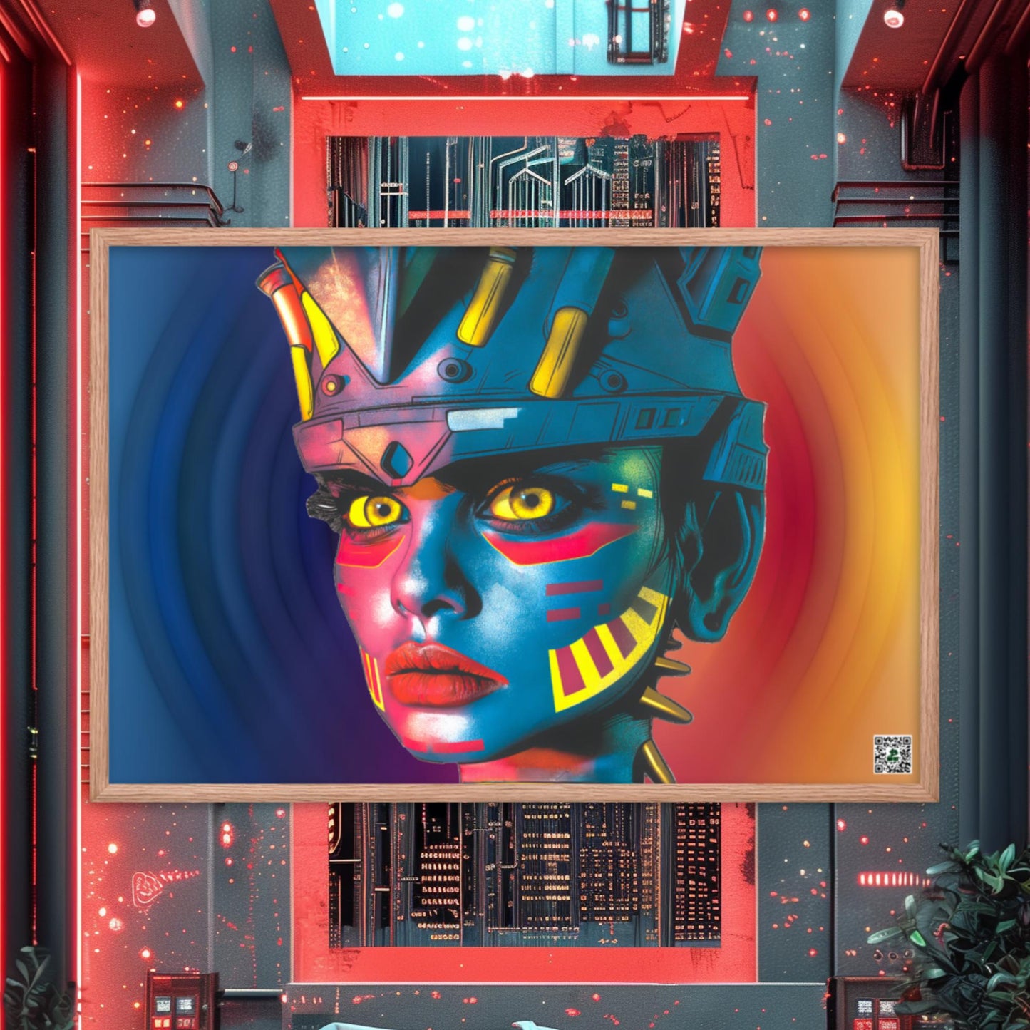 Cyber Empress - Framed photo paper poster - Prismatic Wave Colorway - BBairt