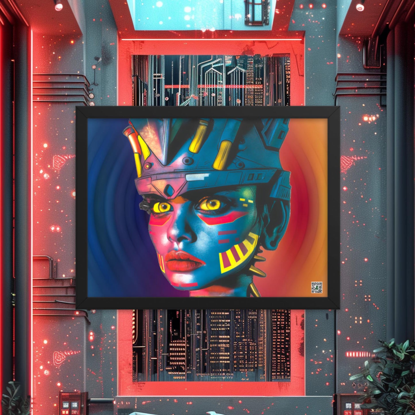Cyber Empress - Framed photo paper poster - Prismatic Wave Colorway - BBairt