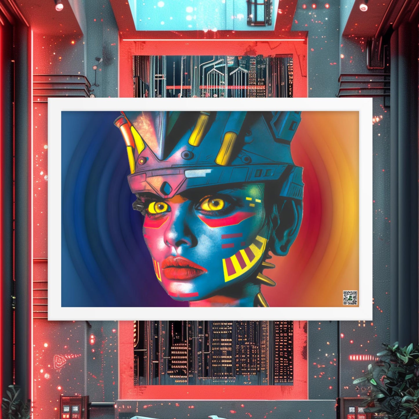Cyber Empress - Framed photo paper poster - Prismatic Wave Colorway - BBairt