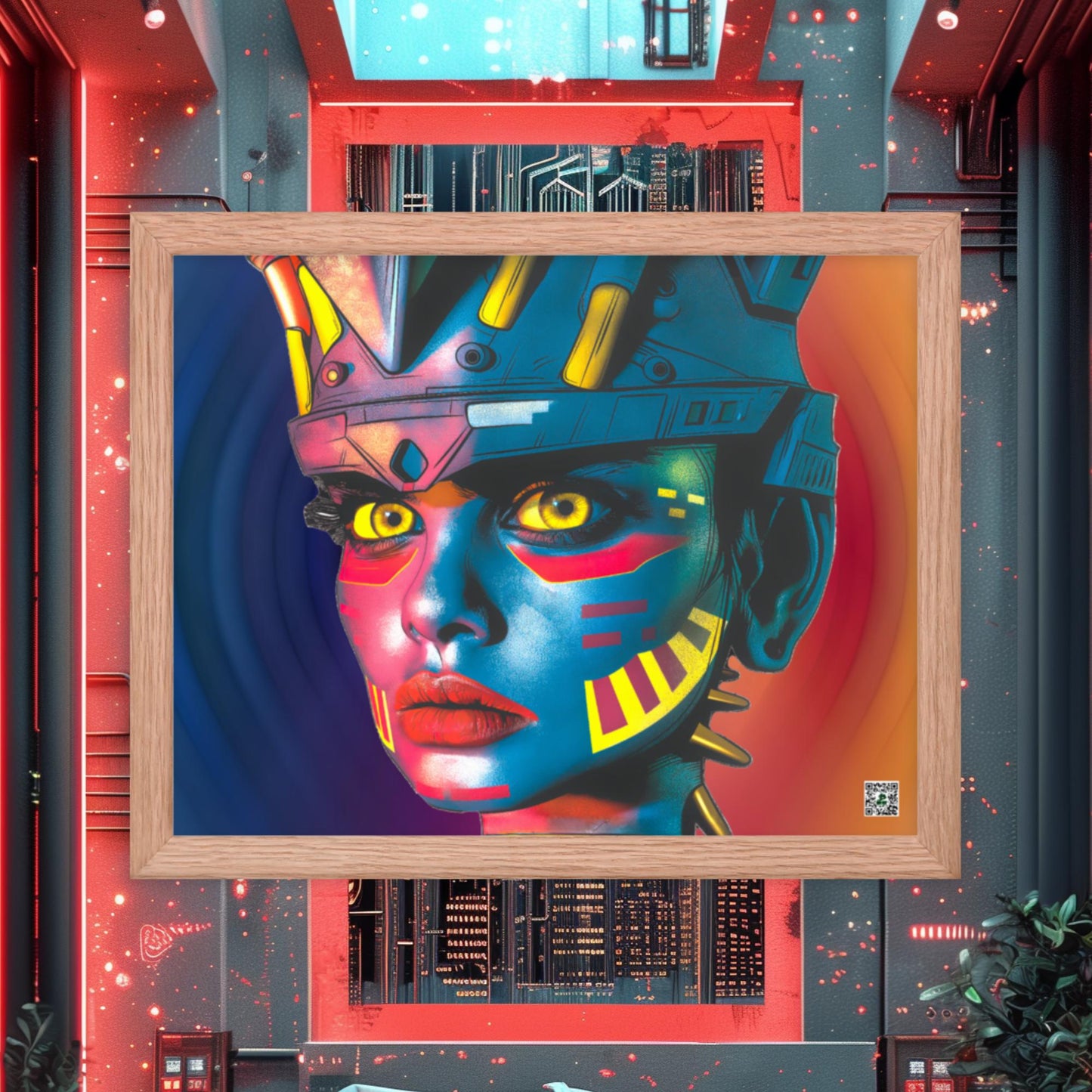 Cyber Empress - Framed photo paper poster - Prismatic Wave Colorway - BBairt