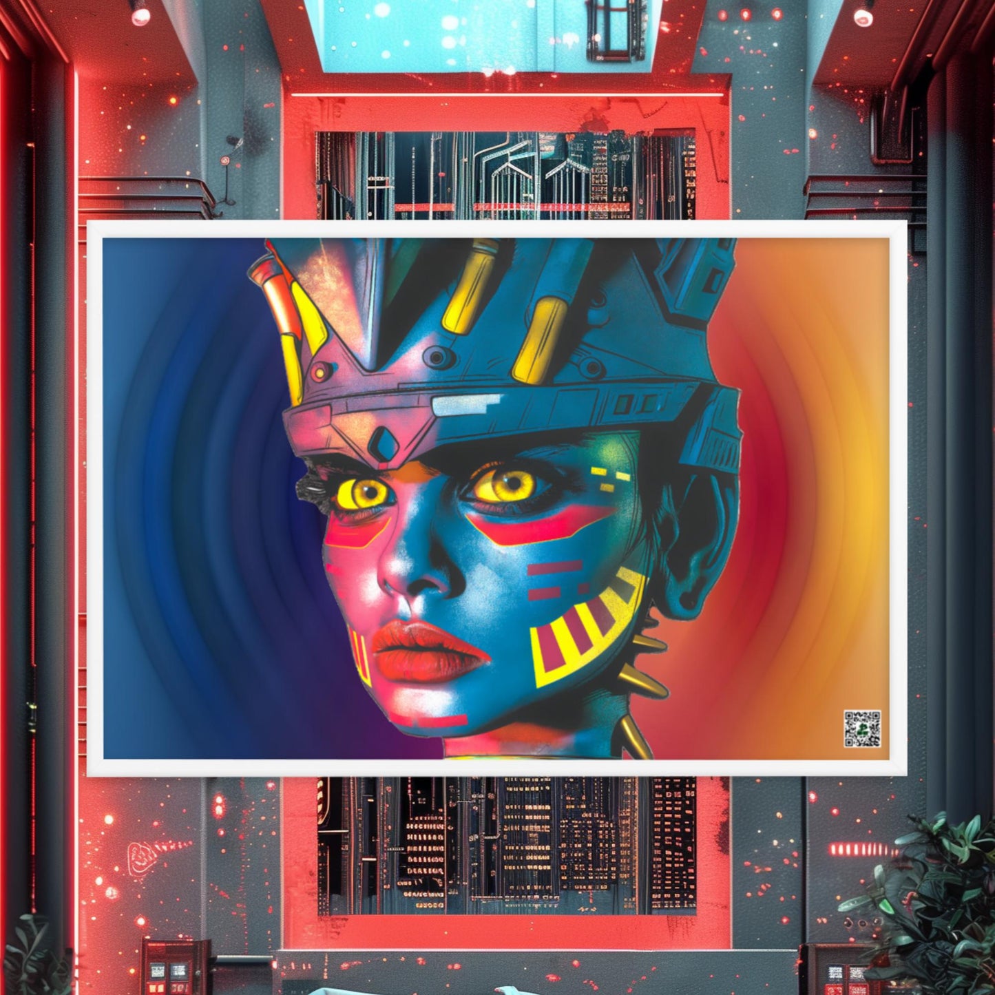 Cyber Empress - Framed photo paper poster - Prismatic Wave Colorway - BBairt