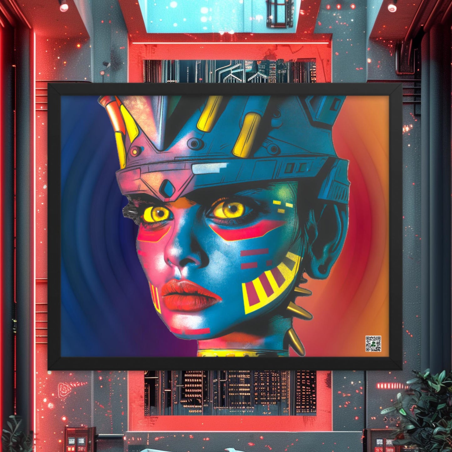 Cyber Empress - Framed photo paper poster - Prismatic Wave Colorway - BBairt