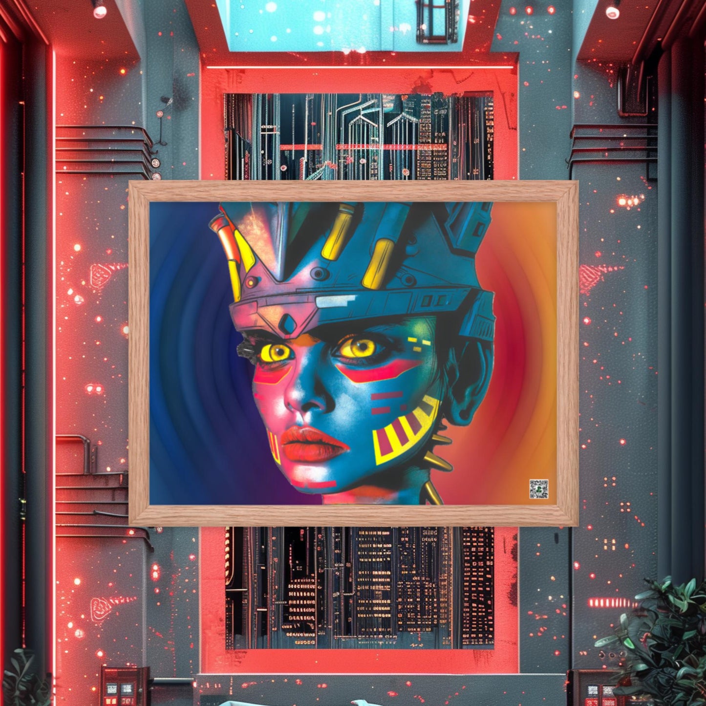Cyber Empress - Framed photo paper poster - Prismatic Wave Colorway - BBairt