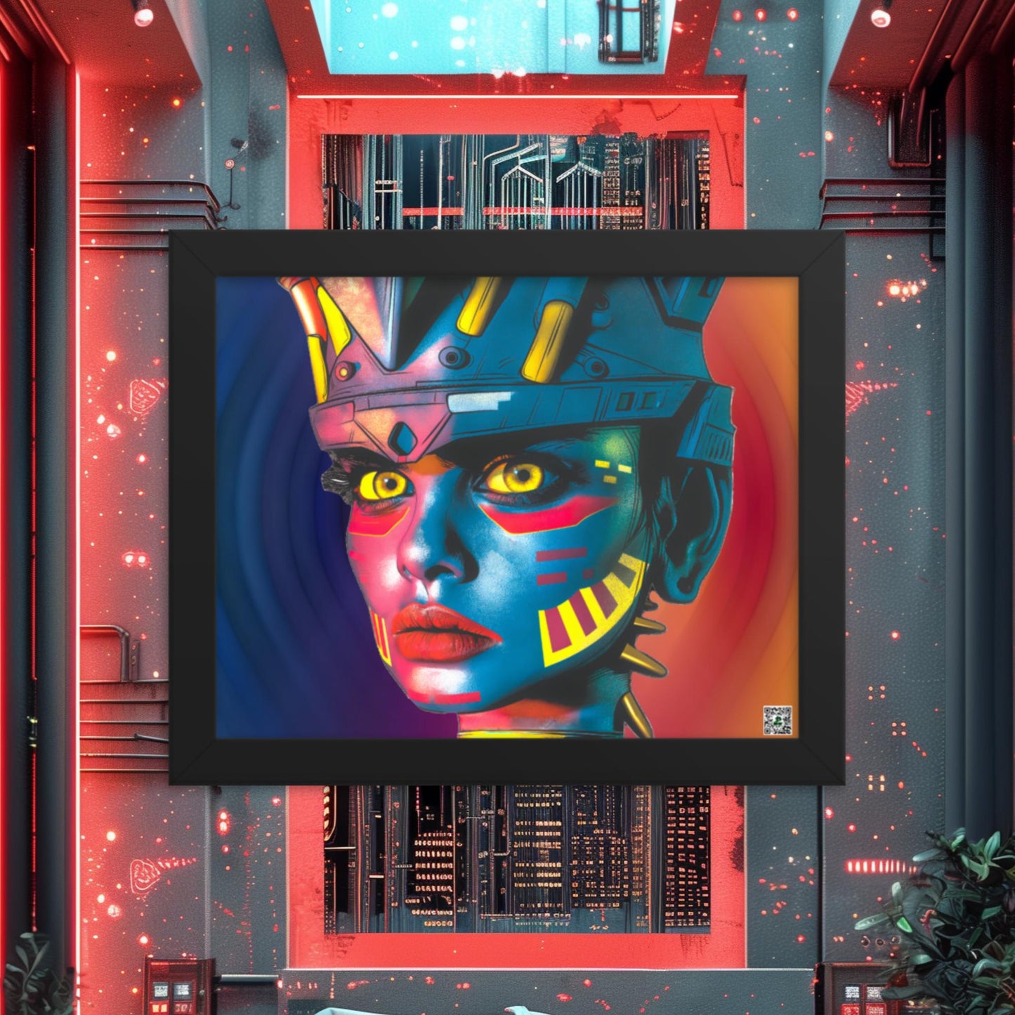 Cyber Empress - Framed photo paper poster - Prismatic Wave Colorway - BBairt