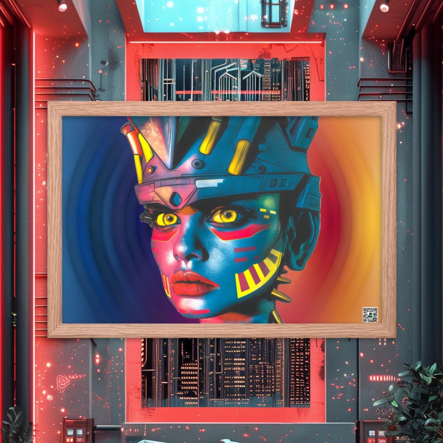 Cyber Empress - Framed photo paper poster - Prismatic Wave Colorway - BBairt
