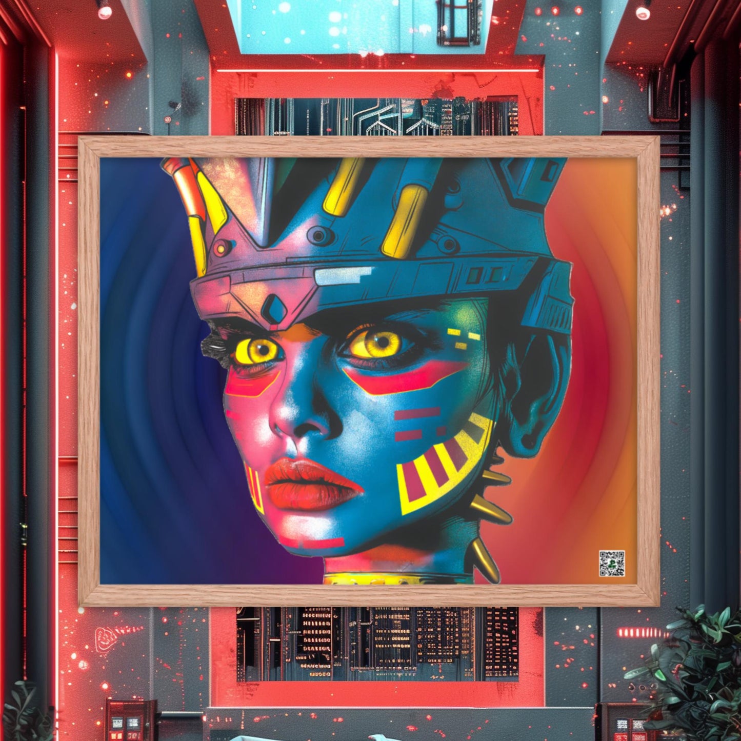 Cyber Empress - Framed photo paper poster - Prismatic Wave Colorway - BBairt