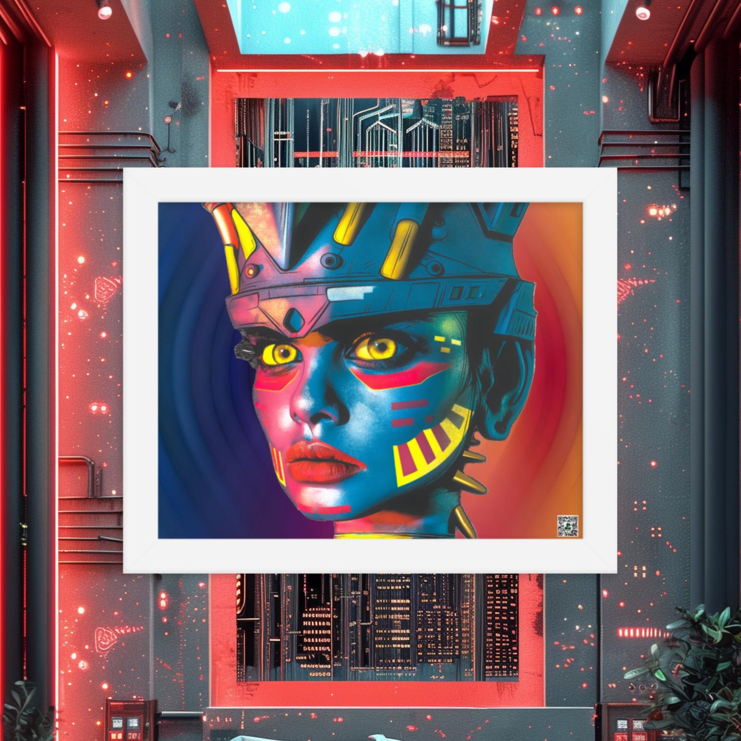 Cyber Empress - Framed photo paper poster - Prismatic Wave Colorway - BBairt