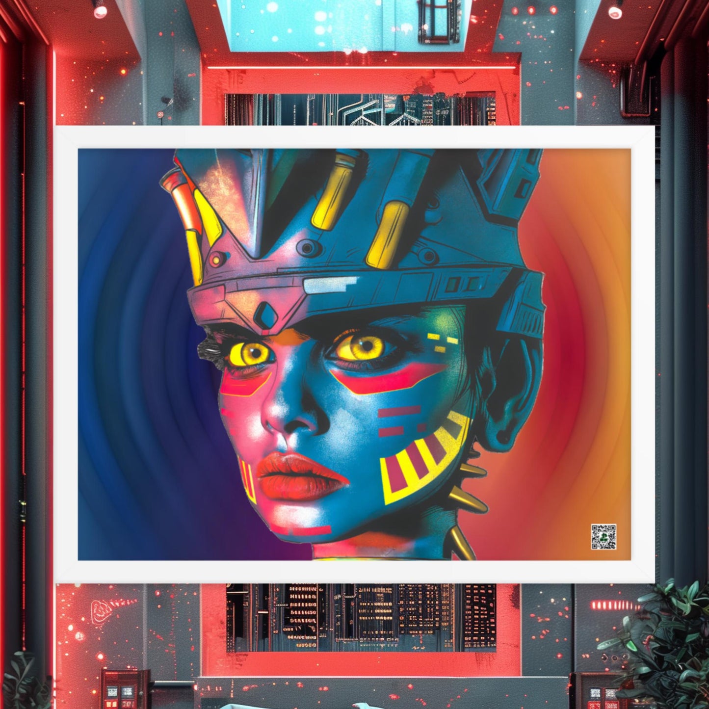 Cyber Empress - Framed photo paper poster - Prismatic Wave Colorway - BBairt