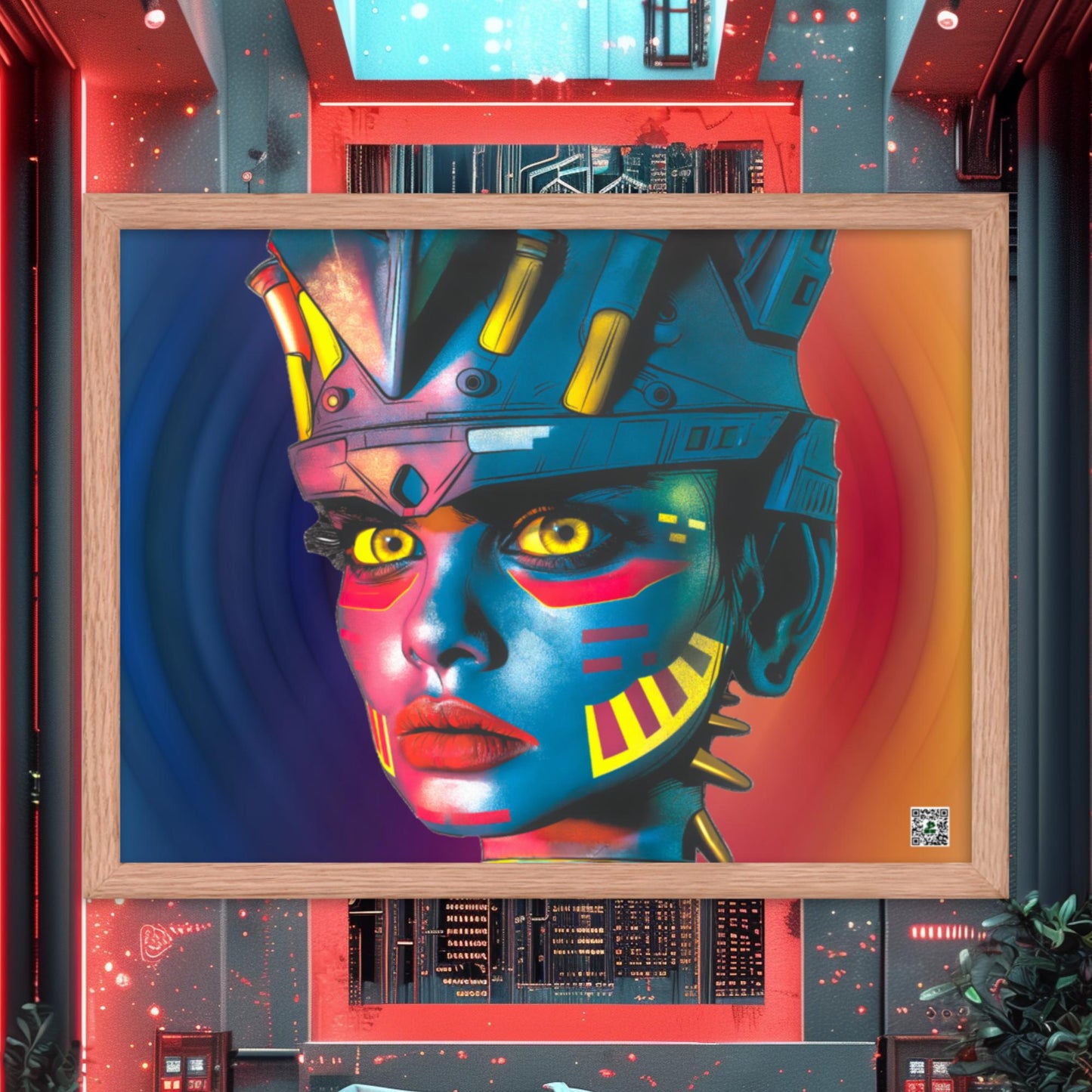 Cyber Empress - Framed photo paper poster - Prismatic Wave Colorway - BBairt