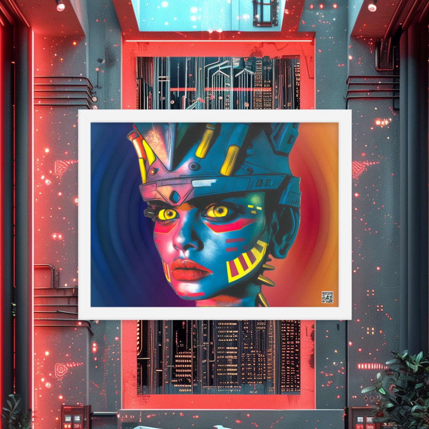 Cyber Empress - Framed photo paper poster - Prismatic Wave Colorway - BBairt